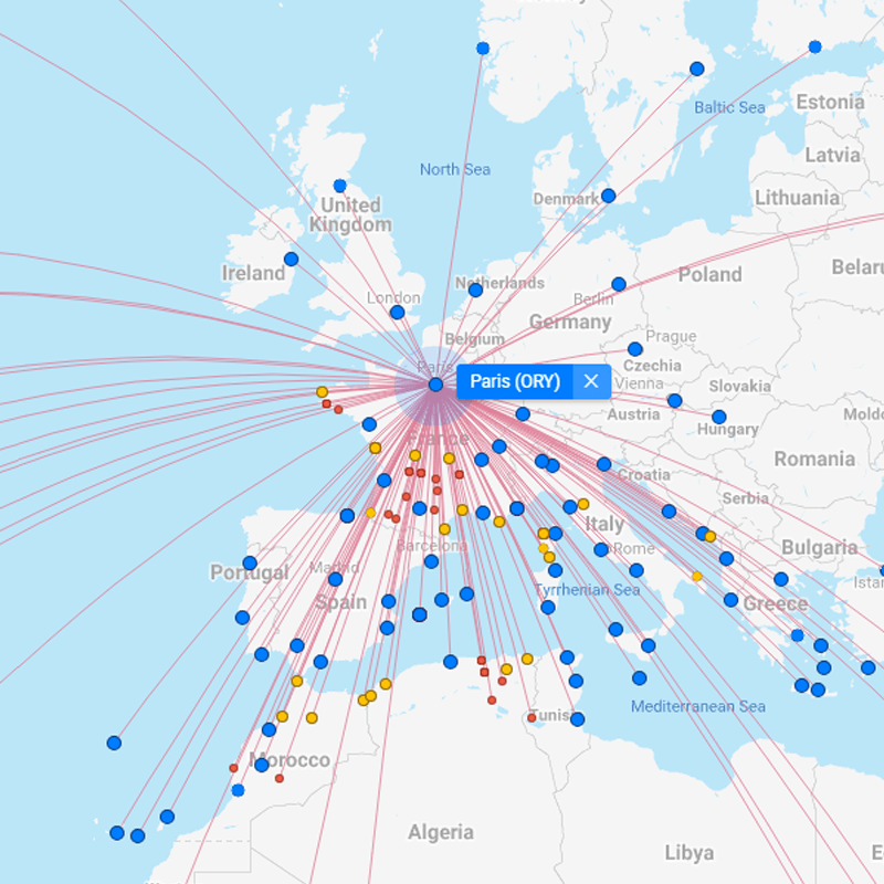 Flightconnections All Flights Worldwide On A Map